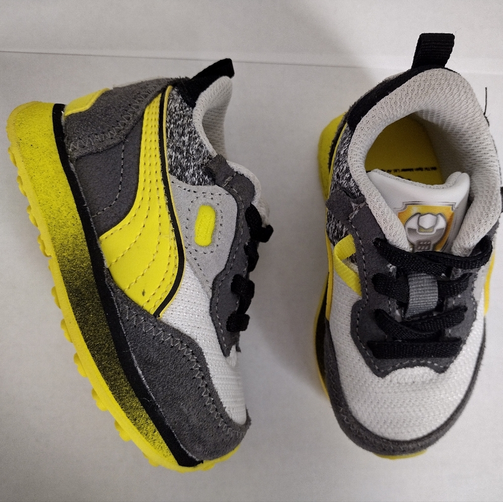 NEW PUMA Size 4C PAW PATROL Sneakers Yellow/Gray PULL ON